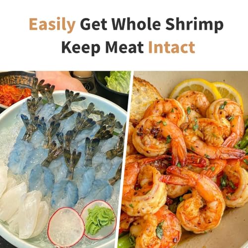 Shrimp Deveining tool Multi-Colored Shrimp Deveiner Tool Stainless Steel Shrimp Peeler and Deveiner Tool Seamless Shrimp Peeler for Easy Shrimp Deveining (Silver)