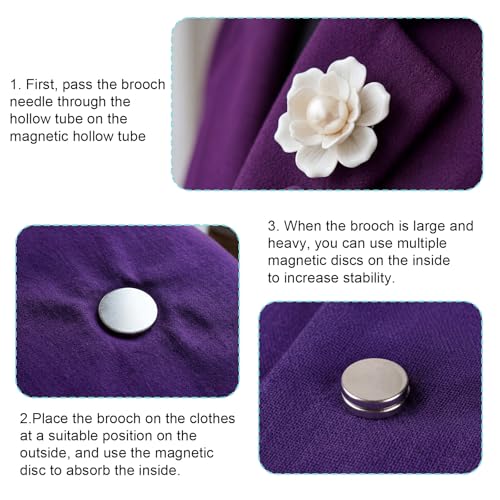 8 Pairs Magnetic Pin Backs - Invisible Metal Backs for Thin Fabric Strong Magnetic Brooch Converter for Hijab, Shawl, Scarf, Enamel Pins, and Clothes (4 Gold, 4 Silver)