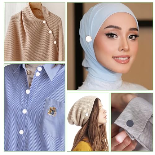 12 Pcs Hijab Magnetic Pins,Multi-Use Small Strong Commercial Strength Colorful Scarf Pin Buttons for Women Clothing Scarf Hijab Pins