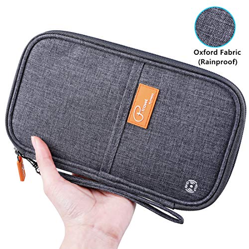 VanFn RFID Travel Passport Wallet, Family Passport Holder, Trip Document Organizer P.Travel Series (Grey) - color: Grey