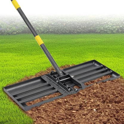 Heavy Duty Lawn Leveling Rake 30x10 with 72" Adjustable Handle - Commercial Grade Landscape Grading Tool, Foldable Yard Leveler for Soil Sand & Topdressing | Stainless Steel + Ergonomic Design - size: 30x10"(Foldable), 72"