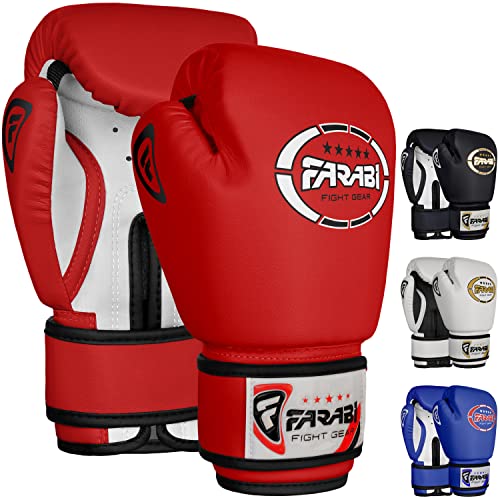 Kids Boxing Gloves for 3-10 Years 4 oz Youth Boxing Gloves Junior Punching Gloves MMA Muay Thai Boys and Girls Training Gloves - color: Red/White