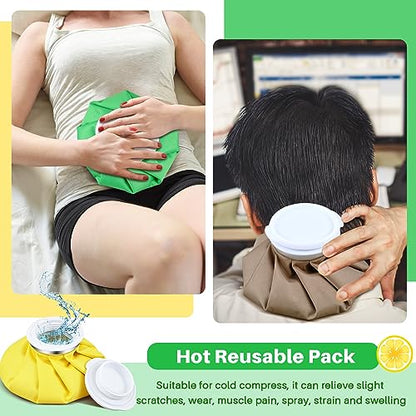 Honoson 4 Pack Reusable Ice Pack for Injuries, Ice Bags Hot Water Bag for Hot & Cold Pain Relief No-Leak Elastic Breathable for Muscle, Joint Pain Swelling, Sports & Home Use(Vivid Pure Style) - style: Vivid Pure Style