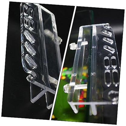 Aquarium Tool Holder Wall-Mounted Organizer for Fish Tank Cleaning Tools Transparent Acrylic Storage Rack for Scissors Tweezers and Tongs Compact Design for Easy Access