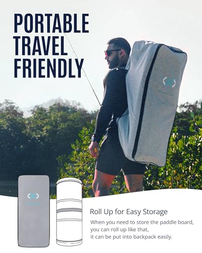 ZLX 11'6"x35" Ultra Wide Inflatable Stand Up Paddle Board | Stable Non-Slip Deck Pad, Unique Fin System, Premium SUP Accessories & Backpack - Upgraded Pump for Adults, All Skill Levels - color: Mint Green