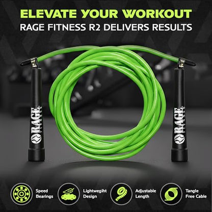R2 Speed Jump Rope, Adjustable PVC, Smooth Bearings, Fast Cardio Workout