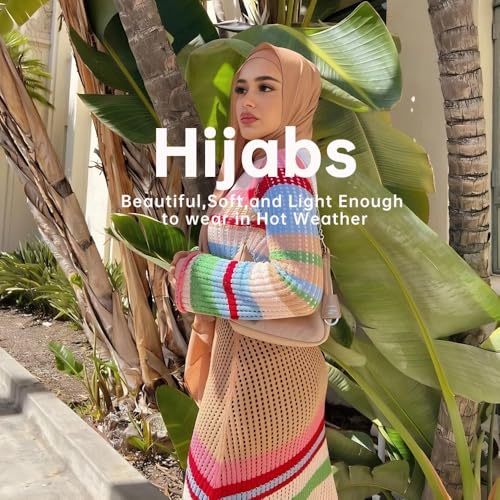 Harewom Chiffon Hijab for Women Sheer Shawl and Wraps for Wedding Bridal Scarves Summer Lightweight Sun-proof Scarf - color: Khaki Chiffon Hijab Shawls Scarves