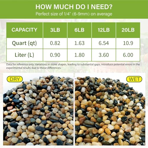 NUPICK 20 lb Aquarium Gravel, 1/4" Ph-Natural Pea Gravel for Fish Tank | Small River Rocks for Plants, Decorative Aquarium Pebbles for Vase, Landscaping, Succulent, Cactus, Terrarium, Bird Bath - size: 20 lb