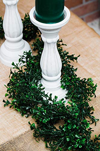 Richland Faux Boxwood Garland 9 Feet - Set of 6 Garlands - color: Green, size: 108'' (Set 6)