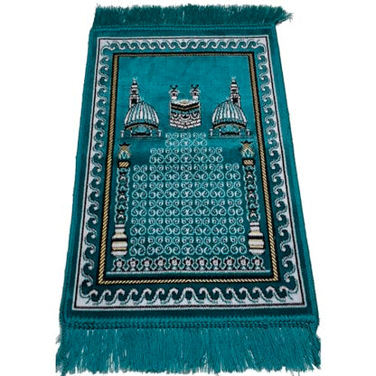 Modefa Islamic Turkish Velvet Prayer Rug Small Child Toddler Namaz Sajjadah Janamaz Kb (Teal) - color: Teal