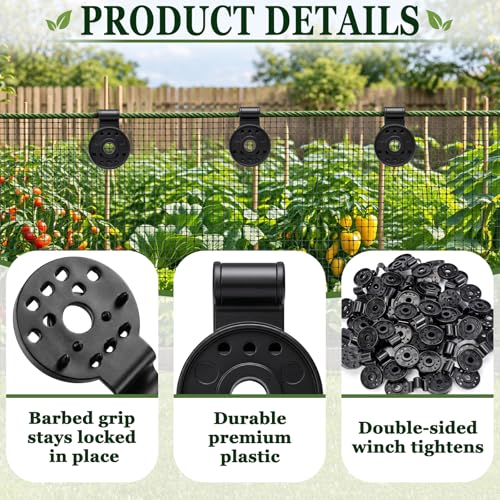 40 Pcs Shade Cloth Clips for Mesh and Thin Shade Fabric | Plastic Shade Net Fasteners, Round Black Design, for Mesh Tarps, Bird Netting, Garden Netting and Sun Shade Covers