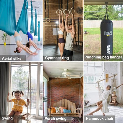 BeneLabel Heavy Bag Hanger for Punching Bag Beam Mount Hardware 360° Rotation Boxing Bag Ceiling Mount I-Beam Hanger for Hanging Heavy Punching Bags Wall Hangers - color: Silver