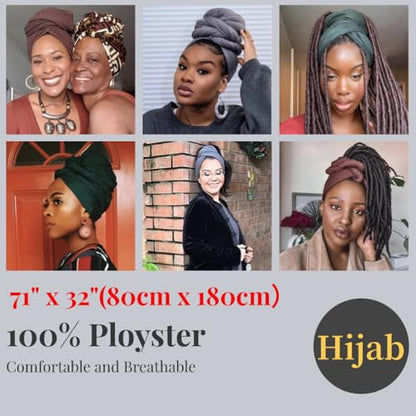 Solid Hijab Scarf,Polyester Head Wrap Long Muslim Headscarf for Women,3PCS | Soft Stretch Premium Polyester, 180×80cm Lightweight Hijab, Multi-use as Wrap, Shawl, Turban, Hair Scarf,fit Daily,ideal Gift