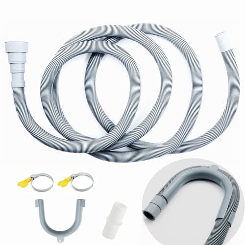 AGOOBO Washing Machine Drain Hose,10 FT Universal Washer Drain Hose Extension Kit with U-Bend Hose Holder and 2 Hose Clamps, Fits for 3/4 to 1-1/2 inch Drain Outlets