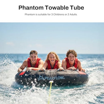 PEAKFLOW Towable Tube,Boat Tube,1-3 Person,Tubes for Boating,PVC Liner and Full Nylon Cover,Lake & Ocean Fun - size: 3 Rider Phantom