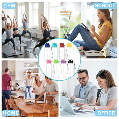 16 Pack Bulk Water Bottles-17oz Plastic Sports Water Bottles for Kids and Adults Leak Proof, Reusable for Gym Travel School Office, White - color: White