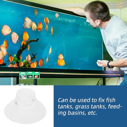 Garneck 50pcs Cup Feeder Holder for Fish Tank Aquarium Accessories Easy Installation for Secure Feeding Aquatic Environments - size: 2.60X2.60X1.50CM