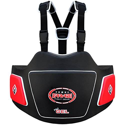 Farabi Body Shield Belly Protector Guard Belly Ribb Protection Training Pad - color: Black/Red