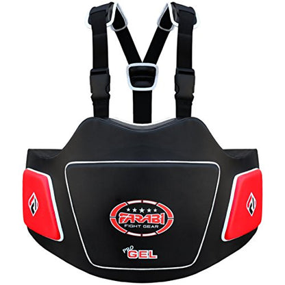 Farabi Body Shield Belly Protector Guard Belly Ribb Protection Training Pad - color: Black/Red