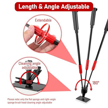 6 in 1 Aquarium Cleaning Tool Algae Scraper for Fish Tank Cleaning | Professiona Fish Tank Cleaning Tool Including Brush Sand Rake Pad with Telescopic Handle Tank Glass Cleaner Kit