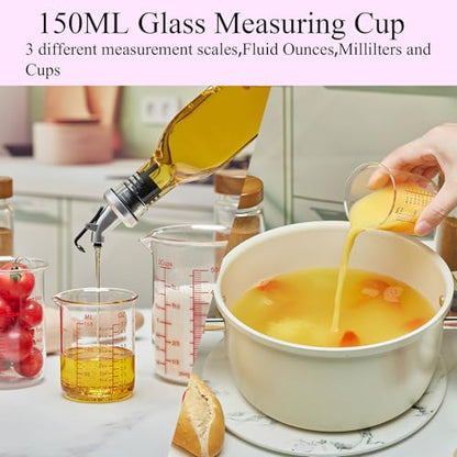 3 Piece Glass Measuring Cup Set, Includes 1/2-Cup, 1-Cup, and 2-Cup High Borosilicate Glasss Liquid Measuring Cups, Dishwasher, Freezer, Microwave, and Preheated Oven Safe, Essential Kitchen Tools - size: 1/2Cups/1Cups/2Cups Measuring Cup Set