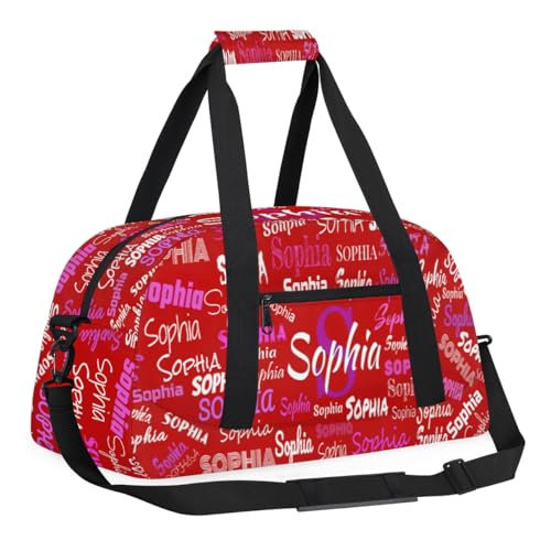 Custom Named Dance Ballet Bag Girls, Weekend Sports Travel Bag, Red | Gym Bag Sports Travel Carry On Duffle Bag - color: Color 13