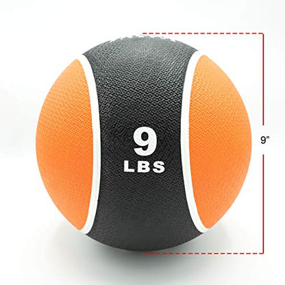 Valor Fitness 무게감 있는 의료용 볼 휴대용 고무 중간 볼 무게 코어 밸런스 복부 운동 장비 홈 체육관 운동 - color: 4.1kg(9파운드) 메디신 볼