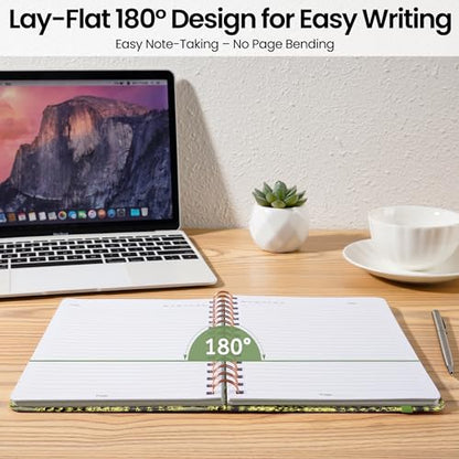 CICPAP Lined Spiral Journal Notebook, A5 College Ruled Notebook for Journaling, Note-Taking, and Daily Planning, Durable Hardcover with an Elegant Design, Cactus - color: T.Cactus