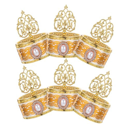 Healifty Eid Mubarak Candy Boxes Plastic Favor Boxes with Lid 6pcs Small Reusable Treat Containers for Ramadan Party Wedding Snack Storage