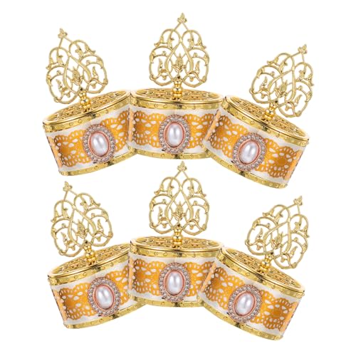 Healifty Eid Mubarak Candy Boxes Plastic Favor Boxes with Lid 6pcs Small Reusable Treat Containers for Ramadan Party Wedding Snack Storage