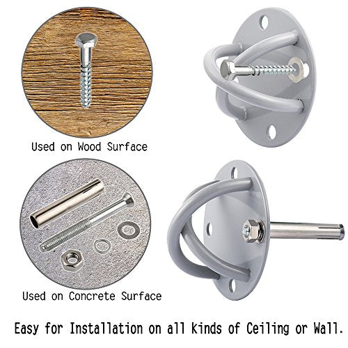 Wall Ceiling Mount Bracket for Gym & Home Suspension Straps Anchor for Olympic Rings Fitness Training Yoga Swing Battle Ropes Resistance Band & Boxing Equipment
