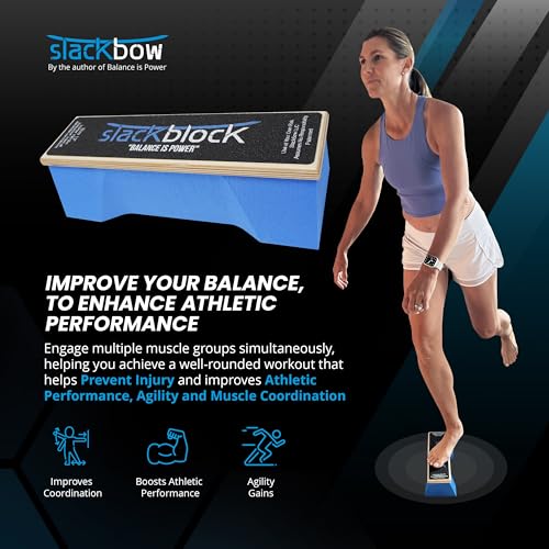 SlackBow SlackBlock Athletic Balance Trainer – Improve Balance, Stability, and Athletic Performance – Condition Your Body and Prevent Injury - Compact and Portable - size: 13"