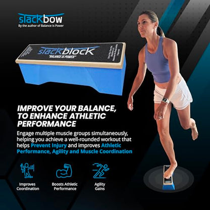 SlackBow SlackBlock Athletic Balance Trainer – Improve Balance, Stability, and Athletic Performance – Condition Your Body and Prevent Injury - Compact and Portable - size: 13"