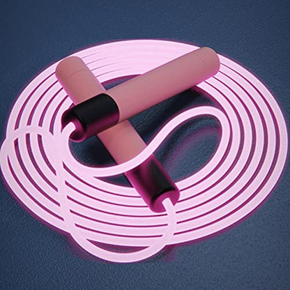 Glowing Skipping Rope Speed Jump Rope Soft Memory Foam Handle - Adjustable Rope LED Skipping for Kids Adults Fitness Fat Burning Exercises