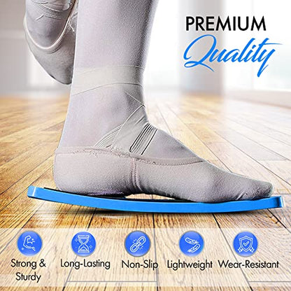 Zenmarkt Turning Board for Dancers, Cheerleaders, Gymnasts, Ice Skaters | Improve Turns, Balance & Stability — Ballet Pirouette Trainer, Figure Skating & Gymnastics Practice Board - color: Blue with Carry Bag