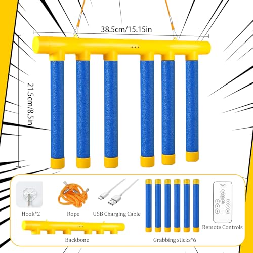 ATG Reflex Drop Sticks Challenge Game with Remote Control - 3 Adjustable Speed Modes Hand-Eye Coordination & Reaction Training Toy, Fun Catch Falling Sticks Game for Kids, Adults