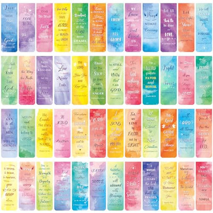 Zonon 48 Pcs Bible Verse Magnetic Christian Bookmarks Watercolor Style - style: Watercolor Style