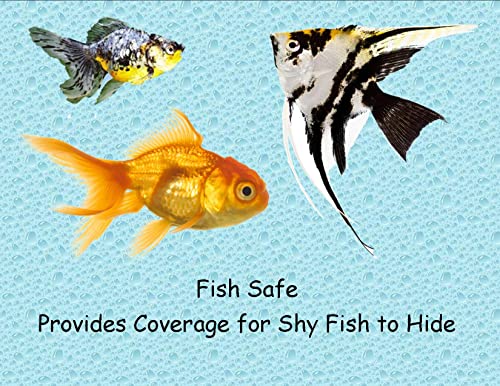 Masold Natural Looking Aquarium Stepped Rock Ornament with Artificial Moss 12 Inches Long, Gray Slate Rock Mountain Ledge Artificial Bridge Decorative Resin Basking Rock Fish Tank Decoration
