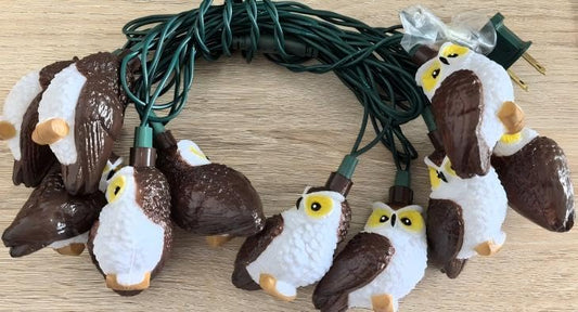 10-Light LED Warm White Light owl Light String - color: Owl