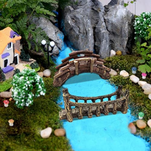 Miniature Bridge, Miniature Garden Accessories Set, DIY Landscape Bridge, Outdoor Fairy Garden Miniatures, Terrariums, Model Train Scenes