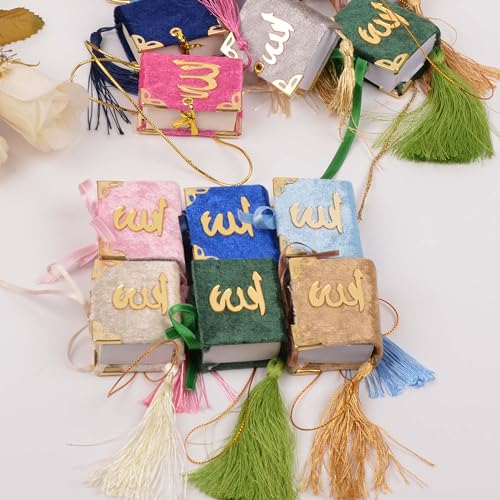 Set of 10 Quran Book for Muslim Favors Quran Book Arabic Hajj Favors Car Hanging Quran Islamic Gift (Dark Blue) - color: Dark Blue