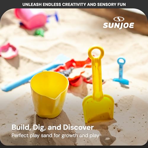 Sun Joe Silica Play Sand for Sandbox, Ultra Fine, PLYSAND50 | 50 Lb Bag - Sensory Table & Gardens, Indoor & Outdoor Craft Accessory for Molding, Digging & Sculpting - size: 50 lb