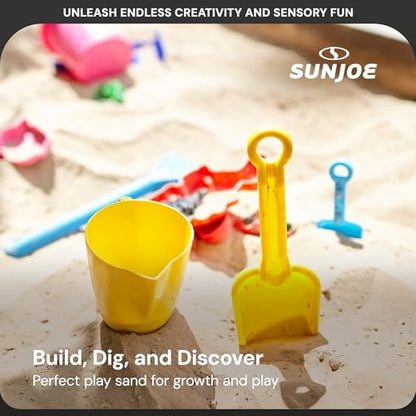 Sun Joe Silica Play Sand for Sandbox, Ultra Fine, PLYSAND50 | 50 Lb Bag - Sensory Table & Gardens, Indoor & Outdoor Craft Accessory for Molding, Digging & Sculpting - size: 50 lb