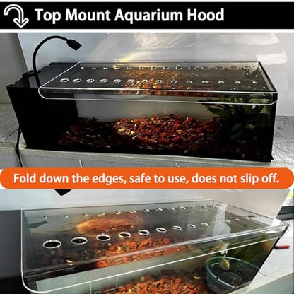 Custom Aquarium Lid Tank Hood Top Cover Anti-Jumping Net Cover, Acrylic Clear Fish Tank Cover Canopy, Cut to Any Size - size: 31x16.5cm/12.2x6.5inch