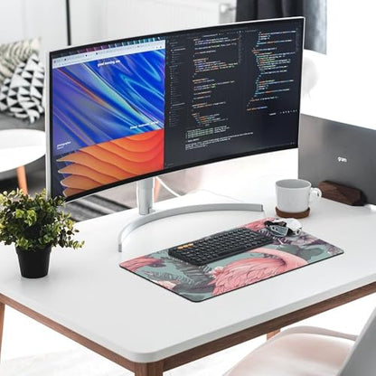 Large Size Gaming Mouse Pad Flamingo2 Desk Mat Non-Slip Base Waterproof Desktop Writing Pad for Office Home - color: Flamingo2, size: 30x60cm