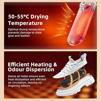 Electric Boot Dryer, Shoe Warmer with IC Controller, Footwear Travel Dryers Silent with 3/6/9 Hours Timer - color: Black Pro