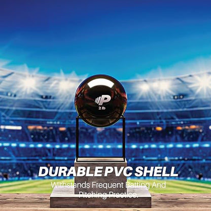 Simple Plyometric Weighted Ball | Baseball & Softball Training Ball | Arm Strength & Pitching | Durable PVC Shell with Sand Fill - size: 2lb
