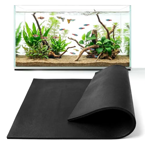 UNIFAMILY Aquarium Leveling Mat 6 Gallon, Fish Tank Mat for Shock Absorbing 15.7 X13 in, Waterproof Aquarium Mats for Under Tank,Heavy Weight Support Fish Tank Compressible Neoprene Mat - size: 6 Gallon-15.7 X13 IN