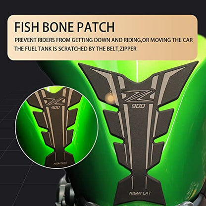 NIGHT CAT Motorcycle Gas Tank Protectors pad,Fuel Tank Protection Sticker,Compatible with Z900,Fuel Tank Side Traction mat,Anti-Slip(Z900 Black) - color: Z900 Black