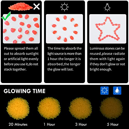 1000pcs Glow in The Dark Pink Stones Luminous Stones Glow in The Dark Rocks Outdoor Rocks Luminous Stones for Fish Tank Aquarium Driveway Walkway,Pink - size: 1000, style: Pink